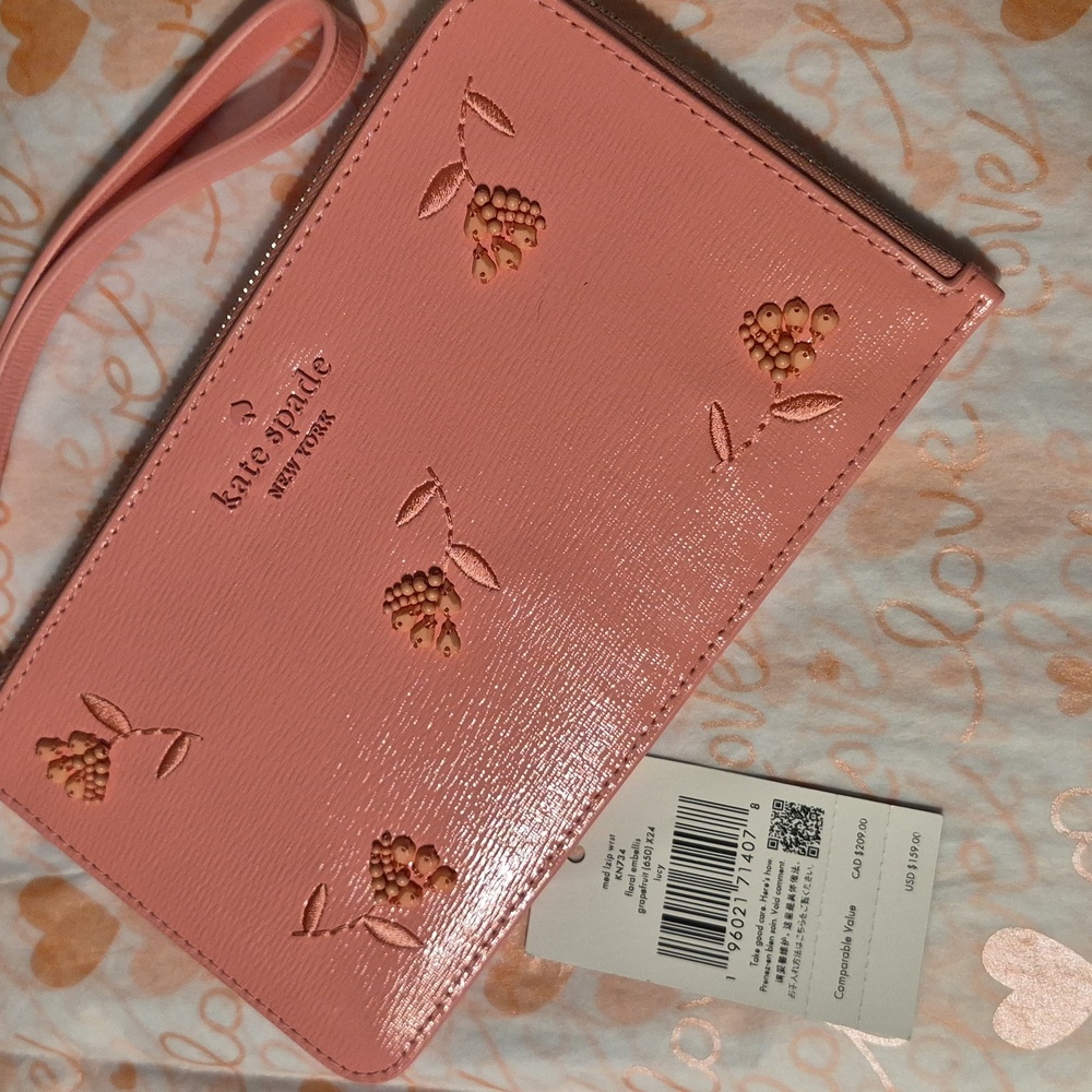 NWT 🎀 KATE SPADE 🎀 LUCY Floral Embellished Leather CLUTCH/WRISTLET 💝 Beaded